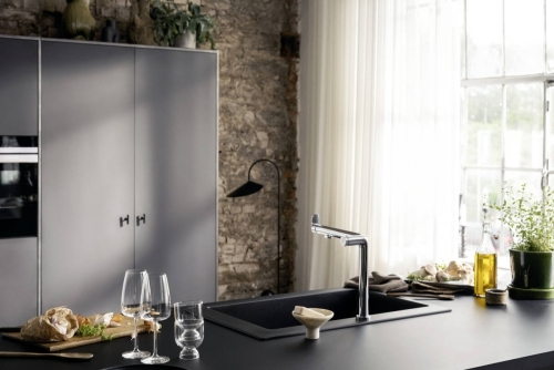Hansgrohe Aqittura M91 vízszűrős konyhai csaptelep 240, 1jet, indulókészlet, króm 76802000