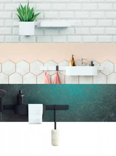 Hansgrohe WallStoris Kézizuhany szett 105, 3 jet EcoSmart Activation, zuhanyrúd 70cm, tároló szett matt fehér 24291700