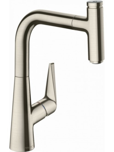 Hansgrohe Talis Select M51 egykaros konyhai csaptelep 220 kihúzható kifolyóval, rozsdamentes acél hatású 72822800