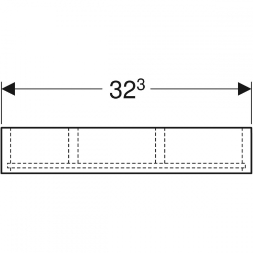 Geberit Smyle Square fiókbetét, H osztású, 32.3x5.9x15cm, strukturált melamin láva 500.677.00.1
