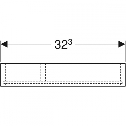 Geberit Smyle Square fiókbetét, T osztású, 32.3x5.9x15cm, strukturált melamin láva 500.678.00.1