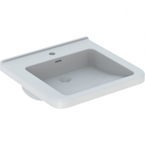 Geberit Selnova Comfort Square akadálymentes mosdó, 55x15.5x52.5cm, túlfolyóval 500.785.00.1