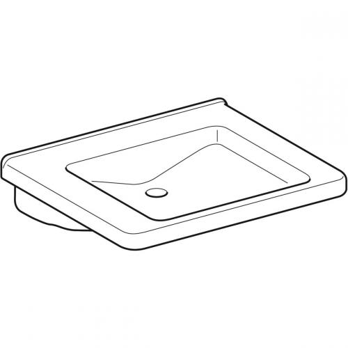 Geberit Selnova Comfort Square akadálymentes mosdó, 65x15.5x55cm, csaplyuk és túlfolyó nélkül 500.790.01.1