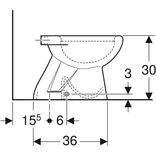 Geberit Bambini gyermek álló WC, mélyöblítésű, alsó kifolyású, WC-ülőke rögzítési lyukak nélkül 500.883.00.1