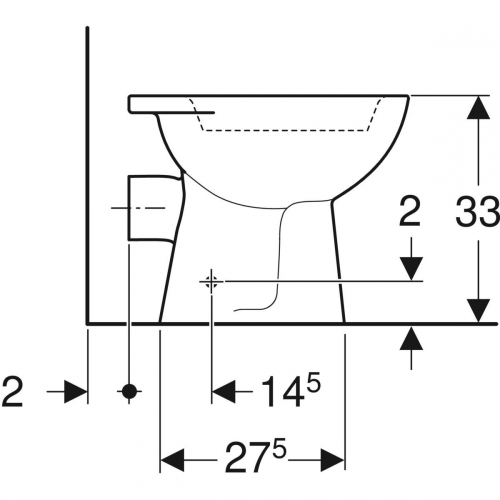 Geberit Bambini álló WC gyermekek részére, mélyöblítésű, 40,5cm, ülőke rögzítési lyukak nélkül 500.930.00.1