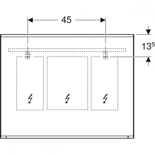 Geberit Option Plus tükör világítással 90x70 cm, ezüstözött/szálcsiszolt alumínium 501.073.00.1