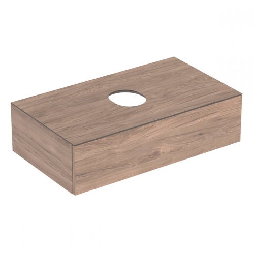 Geberit VariForm alsó szekrény pultra ültethető mosdóhoz, egy fiókkal, pakolófelülettel, 90x23.5x51cm, hikoridió/melaminos faszerkezet 501.168.00.1