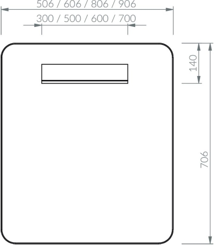 Ravak fürdőszobai tükör STRIP 800x700 fekete, világítással X000001571