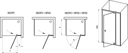 Ravak Nexty NDOP2 100 zuhanyajtó fehér/króm+transparent 03OA0100Z1