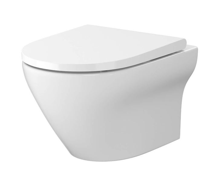 Cersanit Larga ovális perem nélküli fali wc, ülőkével S701-472
