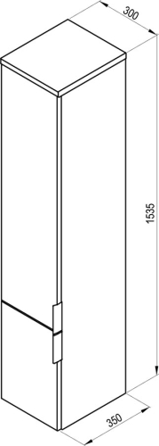 Ravak SB Step 430 magas faliszekrény fehér/fehér X000001430