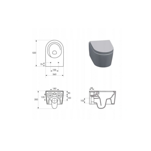 Cersanit Inverto perem nélküli fali wc K671-001