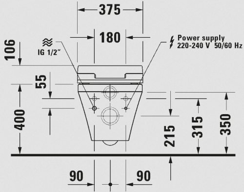 Duravit SensoWashR Slim Senso WashR Slim DuraStyle-hoz 611200002304300