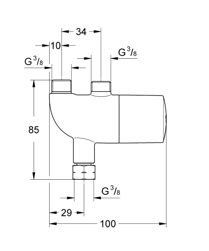 GROHE Grohtherm Micro Termosztát forrázás-védelemhez, króm 34487000