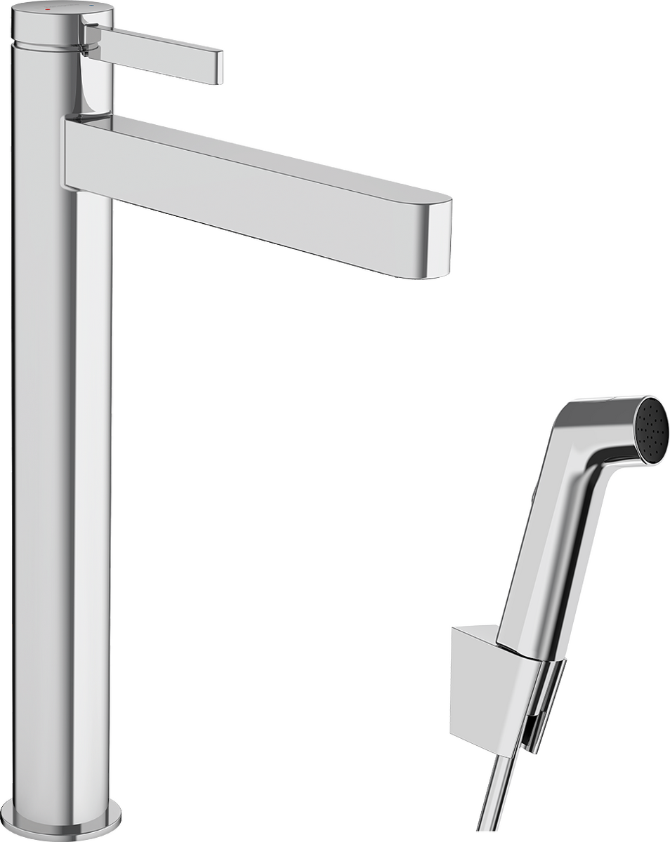 Hansgrohe Finoris egykaros mosdócsaptelep 260, bidé kézizuhannyal és 160cm-es zuhanytömlővel króm 76220000