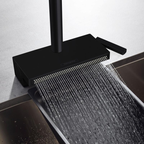 Hansgrohe Aquno Select M81 konyhai csaptelep 250 2jet, kihúzható kifolyóval, sBox, matt fekete 73830670