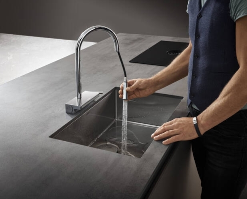 Hansgrohe Aquno Select M81 konyhai csaptelep 170 3jet, kihúzható kifolyóval, sBox, króm 73831000