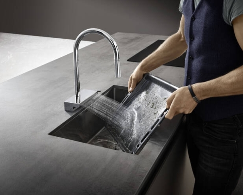 Hansgrohe Aquno Select M81 konyhai csaptelep 170 3jet, kihúzható kifolyóval, sBox, króm 73831000