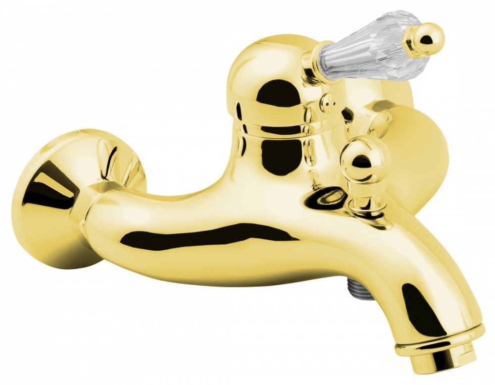 Sapho KIRKÉ kádtöltő csaptelep zuhanyszett nélkül, kristály karral, arany (KI10KZ)