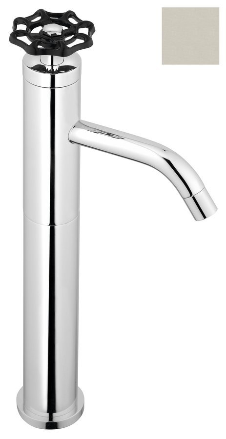 Sapho REITANO INDUSTRY magasított mosdócsaptelep, leeresztő nélkül, nikkel/fekete (5102LTT8)