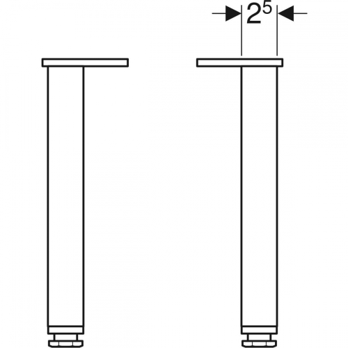 Geberit Selnova Square lábkészlet 2 db, fehér 501.423.01.1