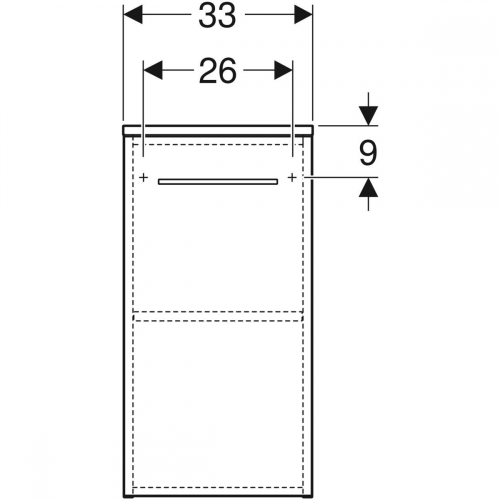 Geberit Selnova Square egy ajtós oldalsó szekrény, 33x65x29.7cm, melaminos faszerkezet hikoridió 501.274.00.1