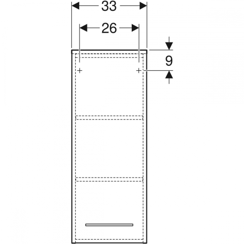 Geberit Selnova Square középmagas szekrény, egy ajtós, 33x85x29.7cm, magasfényű lakkozott fehér 501.276.00.1