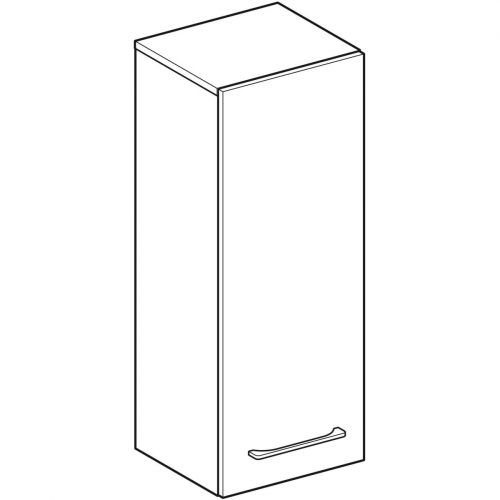 Geberit Selnova Square középmagas szekrény, egy ajtós, 33x85x29.7cm, magasfényű lakkozott fehér 501.276.00.1