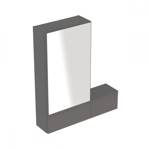 Geberit Selnova Square tükrös szekrény, 70.8x85x17.6cm, matt lakkozott láva 501.391.JK.1