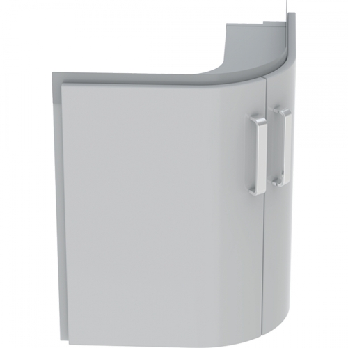 Geberit Selnova Compact alsó szekrény sarok mosdóhoz, kétajtós, 69x55cm, világosszürke/matt bevonat, világosszürke/fényes 501.485.00.1