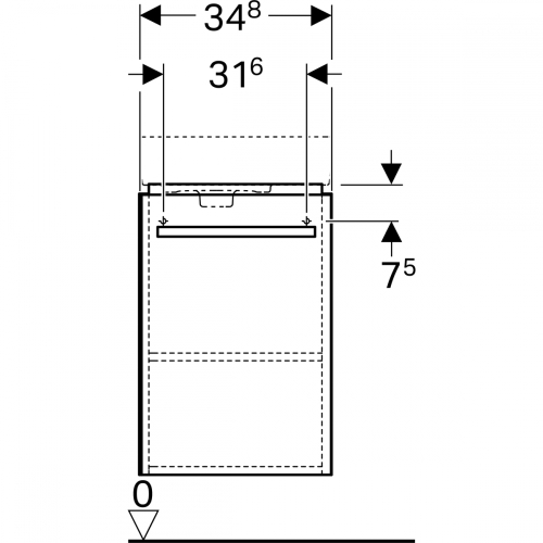 Geberit Selnova Compact egy ajtós alsó szekrény kézmosóhoz, világosszürke/matt bevonat, világosszürke/fényes 501.487.00.1