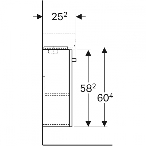 Geberit Selnova Compact egy ajtós alsó szekrény kézmosóhoz, világosszürke/matt bevonat, világosszürke/fényes 501.487.00.1