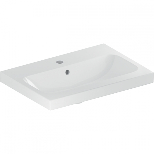 Geberit iCon Light mosdó, rövidített kivitel, 60x42cm, csaplyukkal és túlfolyóval, fehér 501.841.00.1