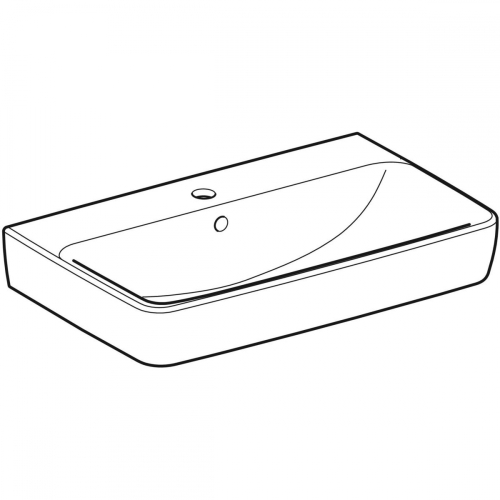 Geberit Selnova Compact mosdó 65x40cm, csaplyuk középen, túlfolyóval 501.890.00.1