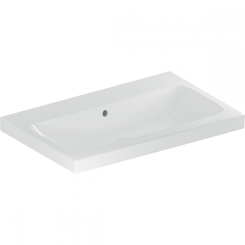 Geberit iCon Light mosdó, 75x48cm, csaplyuk nélkül, túlfolyóval, fehér 501.835.00.3