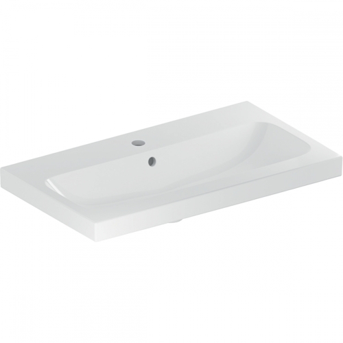 Geberit iCon Light mosdó, rövidített kivitel, 75x42cm, csaplyukkal és túlfolyóval, fehér 501.842.00.1