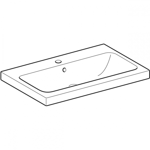 Geberit iCon Light pultra ültethető mosdó, 75x48cm, csaplyukkal és túlfolyóval, fehér 501.848.00.1