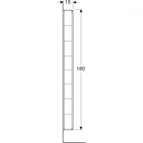 Geberit iCon magas szekrény, egy ajtóval és belső tükörrel, rövidített kivitel, 45x180x15cm, Fehér/Magasfényű bevonat 502.317.01.1