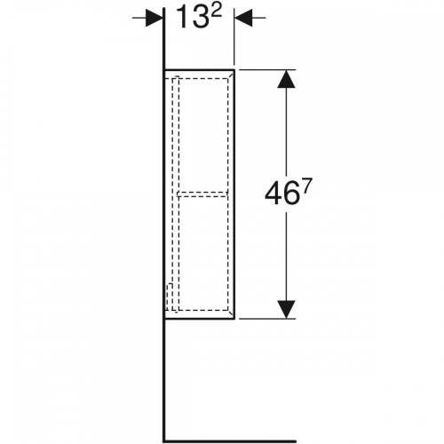 Geberit iCon négyzetes polc, 45x46.7x13.2cm, Homokszürke / Magasfényű bevonat 502.323.JL.1