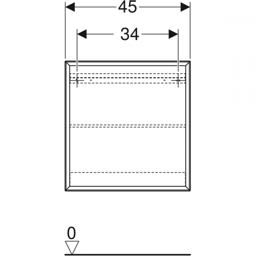 Geberit iCon négyzetes polc, 45x46.7x13.2cm, Hikoridió / Melaminos faszerkezet 502.323.JR.1