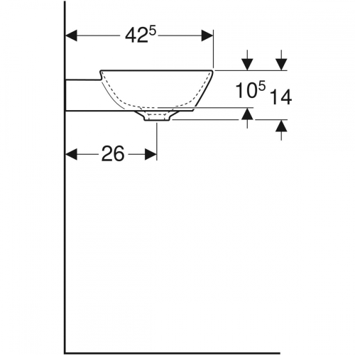 Geberit ONE 50x42,5 cm KeraTect pultra ültethető mosdó, fehér 505.040.01.6