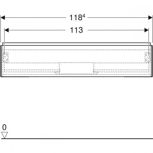 Geberit ONE alsó szekrény mosdóhoz, egy fiókkal, 120x26.6x47cm, fehér/magasfényű bevonat 505.075.00.1