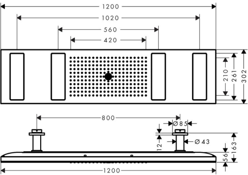 Hansgrohe AXOR ShowerHeaven 1200/300 4jet világítással 5000 K, króm (10629000)