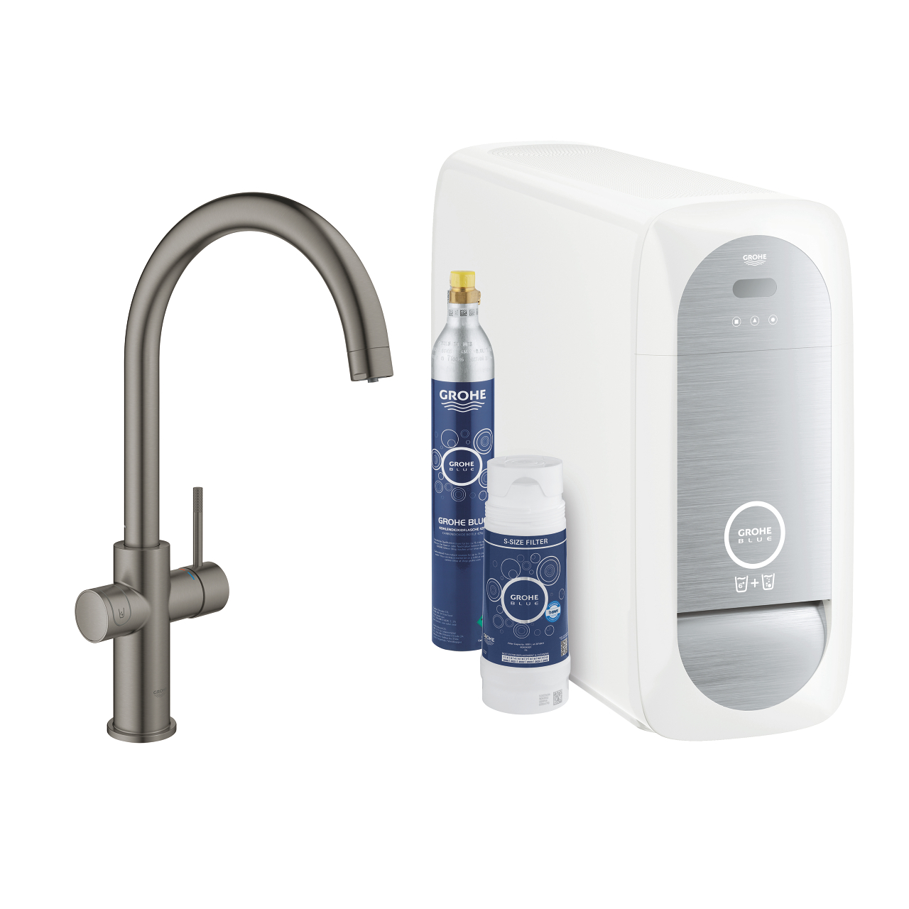 Grohe Blue Home C-kifolyóval, szálcsiszolt grafit 31455AL1