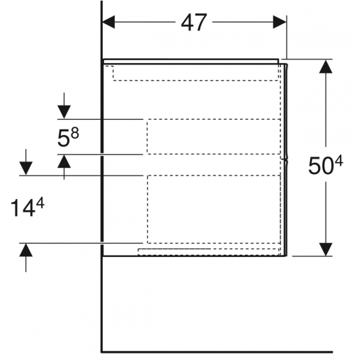 Geberit ONE alsó szekrény mosdóhoz, két fiókkal, 90x50.4x47cm, homokszürke/magasfényű bevonat 505.263.00.4
