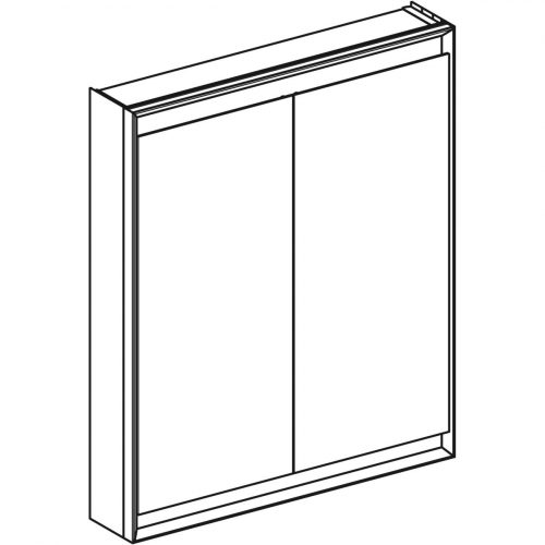 Geberit ONE tükrös szekrény ComfortLight világítással, két ajtóval, falon kívüli szerelés, 90x75cm, eloxált alumínium 505.812.00.1