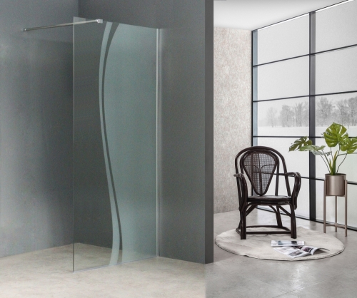 N-Smart Frida Bamboo walk-in zuhanyfal 100 cm NWWI-FRIBA100