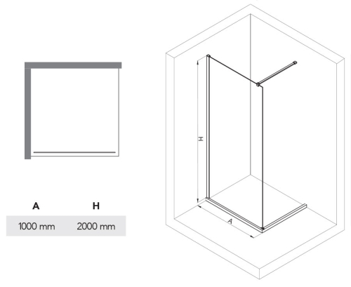 N-Smart Frida Victory walk-in zuhanyfal 100 cm NWWI-FRIVI100