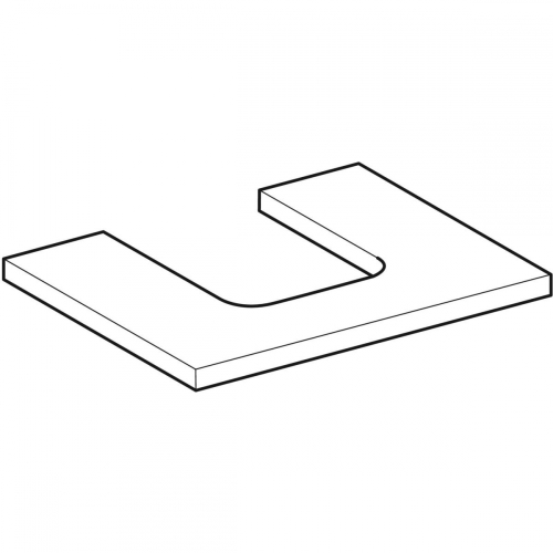 Geberit ONE mosdópult középső kivágással, pultra ültethető tálformájú mosdóhoz, 60x3x47cm, fehér/matt bevonat 505.271.00.2