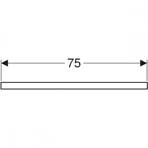 Geberit ONE mosdópult középső kivágással, pultra ültethető tálformájú mosdóhoz, 75x3x47cm, láva/matt bevonat 505.272.00.3